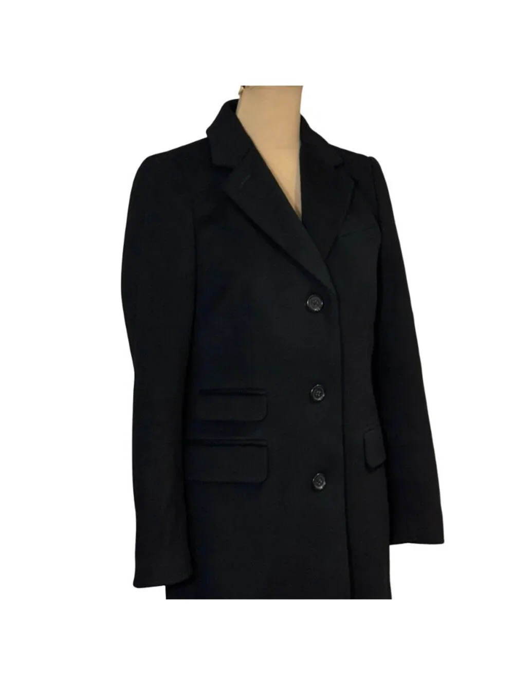￼J.Crew Nello Gori Italian Wool Black Pea Coat 2 Thinsulate Minimalist Preppy